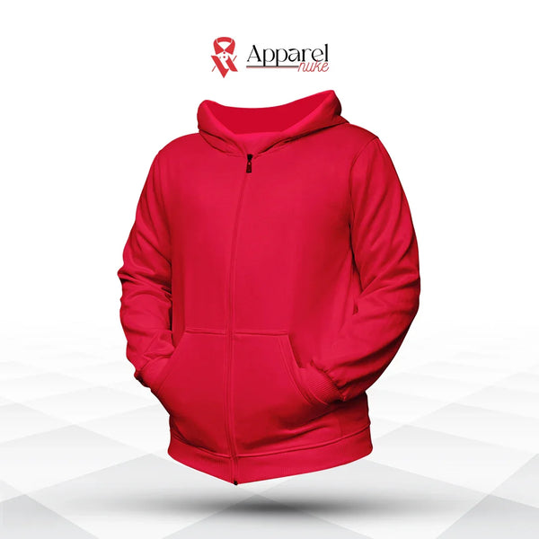 Urban Edge Zipper Hoodie | Red | UniSex