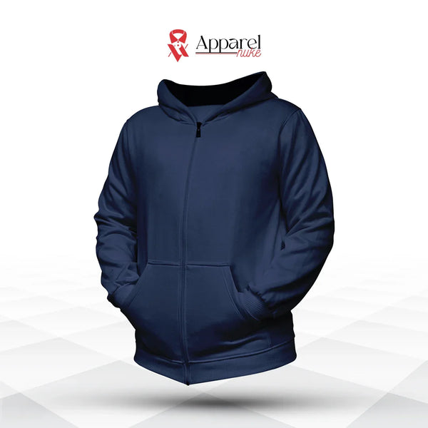 Urban Edge Zipper Hoodie | Navy Blue | UniSex