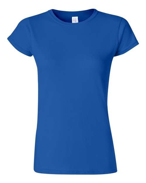 Vibrant blue softstyle women's t-shirt with a classic fit for everyday comfort