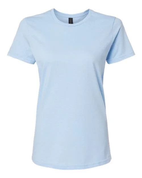 Light blue softstyle women's t-shirt made from soft, breathable fabric for everyday comfort