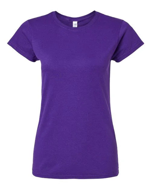Purple softstyle women's t-shirt with a classic fit for comfortable everyday wear