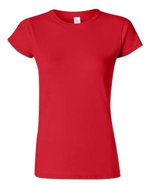 Red Softstyle women's t-shirt with a classic fit and short sleeves for casual wear