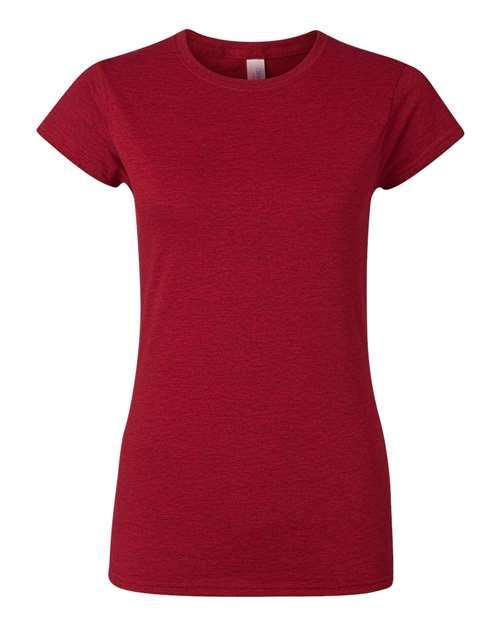 Red softstyle women's t-shirt with a classic fit and short sleeves for everyday wear