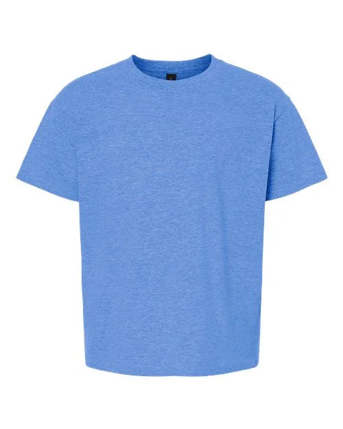 Blue softstyle youth t-shirt made from comfortable fabric for everyday wear and casual outings