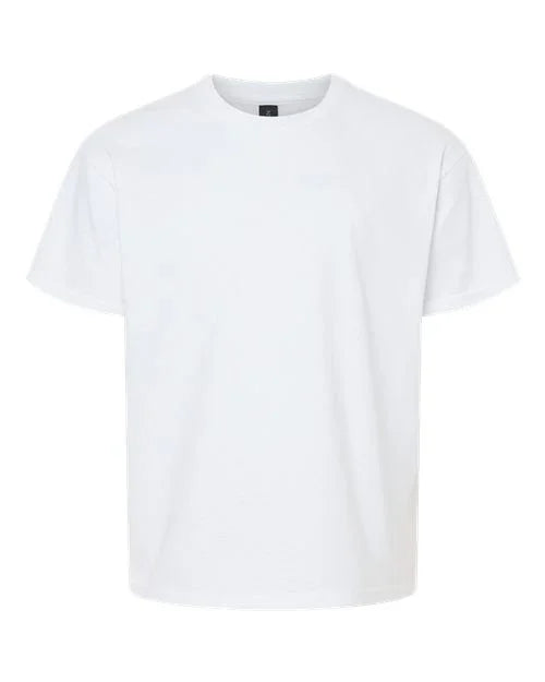 White softstyle youth t-shirt made from breathable cotton for comfortable everyday wear