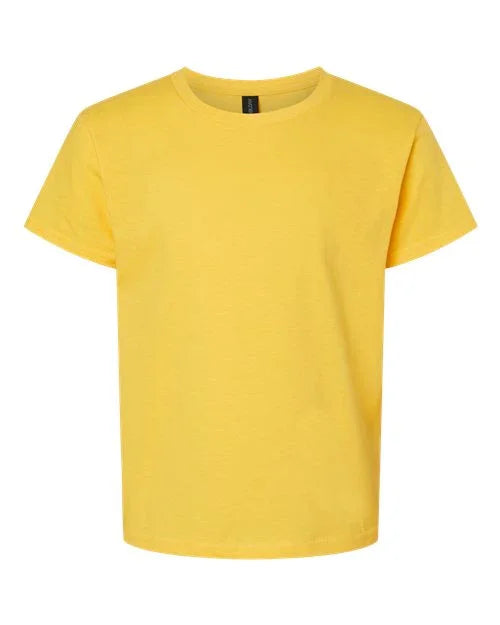 Bright yellow softstyle youth t-shirt made for comfort and casual wear